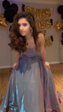 Shiny Green A-Line Straps Long Party Dress Birthday Outfits, HZ0319