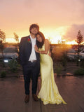 Yellow Straps Backless Mermaid Satin Long Party Dress, HZ0319