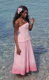 Pink Strapless A-Line Long Party Dress Fashion Holiday Dress, HZ0319