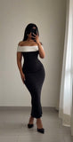 Black Off Shoulder Sheath Long Formal Party Dress, HZ0319
