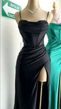 Sage Green Straps Sheath Long Formal Prom Dress Simple Occasion Dress, HZ0319