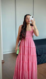 Pink Straps A-Line Fashion Vacation Dress Wedding Guest Dress, HZ0319