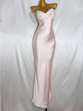 Light Pink Straps Mermaid Satin Long Party Dress Bridesmaid Dress, HZ0319
