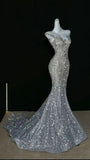 Gorgeous Sleeveless Mermaid Shiny Long Prom Dress Evening Gown, HZ0319