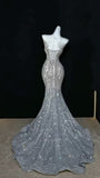 Gorgeous Sleeveless Mermaid Shiny Long Prom Dress Evening Gown, HZ0319