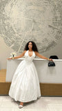 Elegant Halter Neck A-Line White Long Party Dress Fashion Women Dress, HZ0319