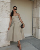 Elegant Spaghetti Straps A-Line Long Party Dress , HZ0319