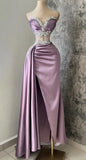 Light Purple Sweetheart Beading Sheath Long Formal Prom Dress, HZ0319