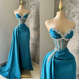 Light Purple Sweetheart Beading Sheath Long Formal Prom Dress, HZ0319