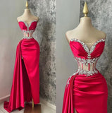 Light Purple Sweetheart Beading Sheath Long Formal Prom Dress, HZ0319