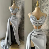 Light Purple Sweetheart Beading Sheath Long Formal Prom Dress, HZ0319