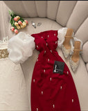 Red Off Shoulder Beading Sheath Long Party Dress Formal Evening Gown, HZ0319