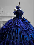 Royal Blue Gothic Straps Quinceanera Dress Birthday Ball Gown, HZ0319