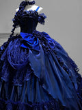 Royal Blue Gothic Straps Quinceanera Dress Birthday Ball Gown, HZ0319