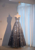 Stunning Sweetheart A-Line Shiny Long Prom Dress Party Gown, HZ0319