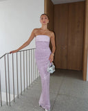 Strapless Sequin Sheath Long Prom Dress Formal Evening Dress, HZ0319