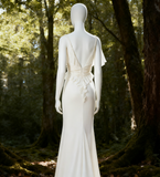 Elegant Ivory Straps A-Line Chiffon Vintage Long Party Dress Evening Gown HZ0319