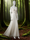 Elegant Ivory Straps A-Line Chiffon Vintage Long Party Dress Evening Gown HZ0319