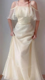 Off Shoulder Organza A Line Long Prom Dress, HZ0319