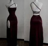 Burgundy Backless Mermaid Evening Dress Sexy Prom Dress, HZ0319