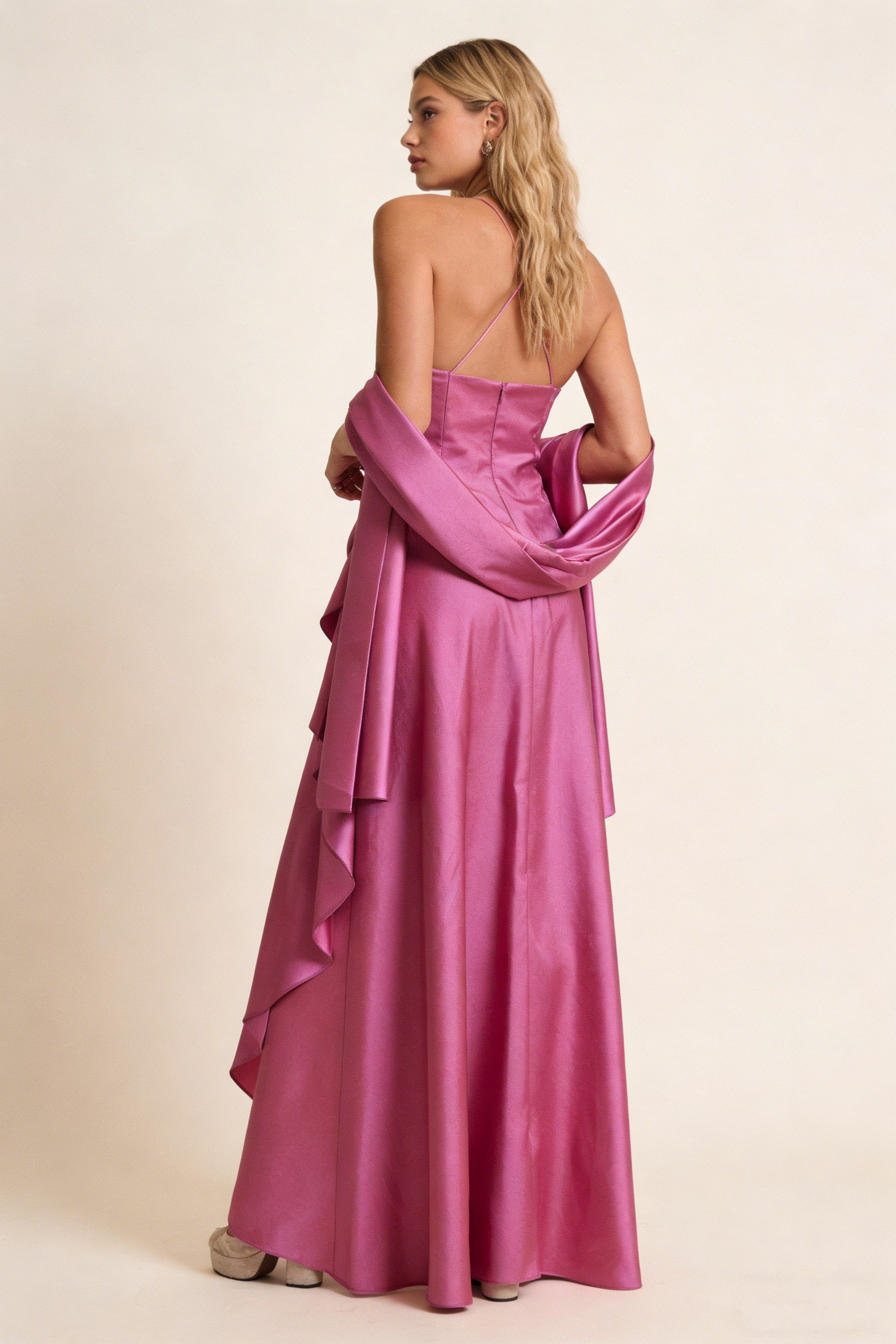 Fuchsia Spaghetti Straps A-Line Vintage Party Dress Birthday Outfits, HZ0319