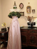 Gorgeous A Line Strapless Handmade Flower Prom Dress Luxury Dinners Dress HZ0319