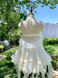 Cute Halter Handmade Flower Embroidery Ruffle Short Prom Dress Party Homecoming Dress HZ0319