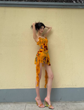 Sexy Seaside Spaghetti Straps Soutache Ruffle Short Outfits Dress Women Dress Summer Dress HZ0319