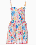 Sweet A Line Spaghetti Straps Printing Tulle Short Summer Seaside Dress Vacation Dress Women Dress HZ0319