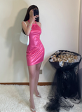Sweet Halter Sheath Backless Mini Skirt Summer Seaside Dress Party Dress Women Dress HZ0319