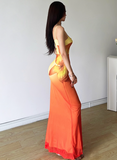 Holiday Style Spaghetti Straps Gradient Slim Fit Printing Seaside Dress Women Dress Dating Dress HZ0319