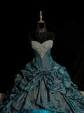 Gorgeous Sweetheart Neckline Crystal Pleated Tiered Tulle Beading Ball Gown Sweet 16 Dress Evening Dress HZ0319