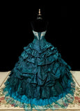 Gorgeous Sweetheart Neckline Crystal Pleated Tiered Tulle Beading Ball Gown Sweet 16 Dress Evening Dress HZ0319