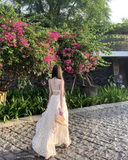 Seaside Halter Backless Ruffle Long Date Dress Women Summer Vacation Skirt HZ0319