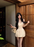 Sexy A Line Beading Tulle Pleated Short Skirt Women Summer Date Dress HZ0319