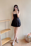 Sexy A Line Black Spaghetti Straps Short Party Skirt Women Summer Vacation Seaside Date Dress HZ0319
