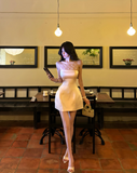 Elegant A Line Crew Neck Beading Tulle Short Party Skirt Women Summer Vacation Seaside Date Dress HZ0319