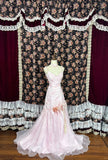 Sweet Spaghetti Straps Embroidered Flower Pleated Tulle Ruffle Prom Dress Birthday Party Dress Quinceanera Dress Evening Dress HZ0319
