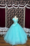 Gorgeous Asymmetrical Neck Crystal Beaded Pleated Rhinestone Tulle Ball Gown Prom Dress Birthday Quinceanera Dress Evening Dress HZ0319