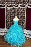 Shiny Sweetheart Neckline Crystal Pleated Ball Gown Evening Dress Prom Dress Graduation Dress Sweet 16 Dress HZ0319
