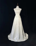 Elegant A Line Strapless Lace Floor Length Prom Dress Wedding Dress Evening Dress Party Dress HZ0319