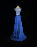 Gorgeous Crew Neck Beading Sequins Pleated Prom Dress Evening Dress Party Dress HZ0319