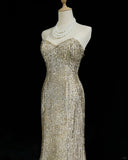 Shiny Sweetheart Neckline Sequins Floor Length Prom Dress Evening Dress Party Dress HZ0319
