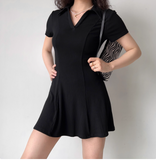 Minimalist A Line Black Short Casual Skirt Women Teenage Girl Summer Date Dress HZ0319