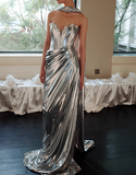 Charming Sweeheart Neckline Pleated Floor Length Promm Dress Evening Dress Wedding Dress HZ0319