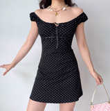 Casual A Line Puffed Sleeves Short Skirt Women Teeage Girl Summer Dress HZ0319