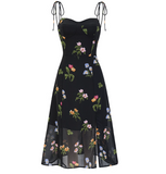 Seaside A Line Spaghetti Straps Split Print Dress Women Summer Date Dress HZ0319