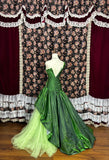 Pretty Asymmetrical Shoulder Appliques Pleated Long Prom Dress Evening Dress Party Dress HZ0319