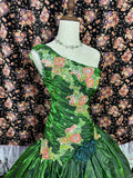 Pretty Asymmetrical Shoulder Appliques Pleated Long Prom Dress Evening Dress Party Dress HZ0319