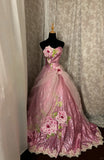 Shiny Sweetheart Neckline Appliques Sequins Ball Gown Long Prom Dress Evening Dress Gala Dress HZ0319
